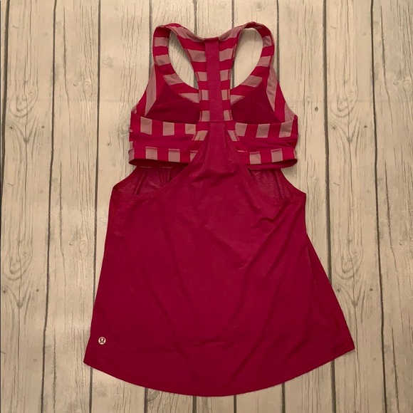 Lululemon Pink Striped Tank Size 6 - Picture 6 of 10